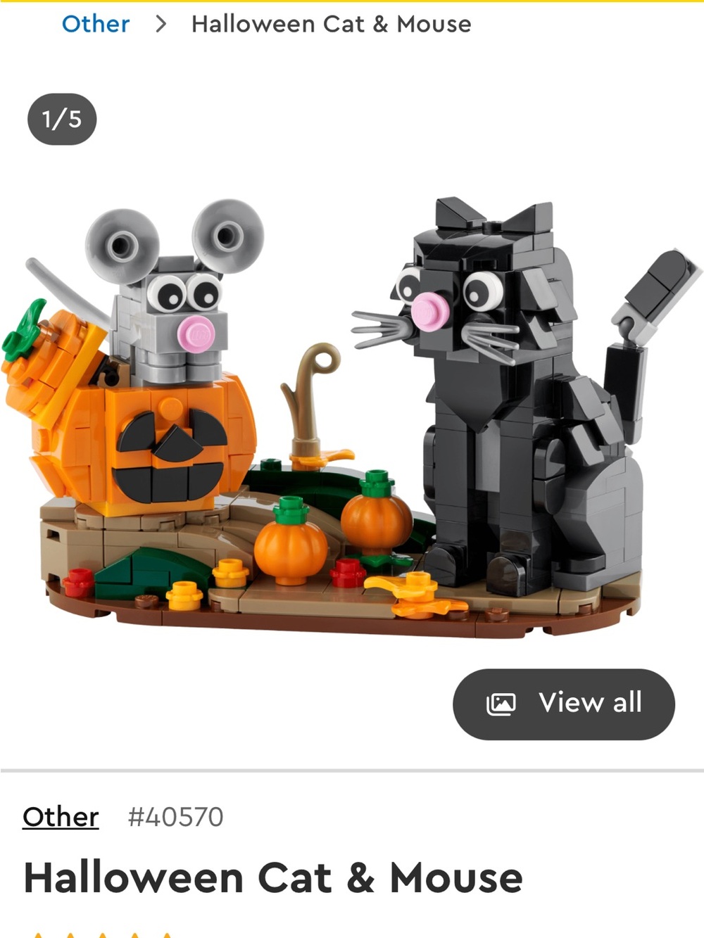 Lego Halloween Cat & Mouse set - Black and Orange